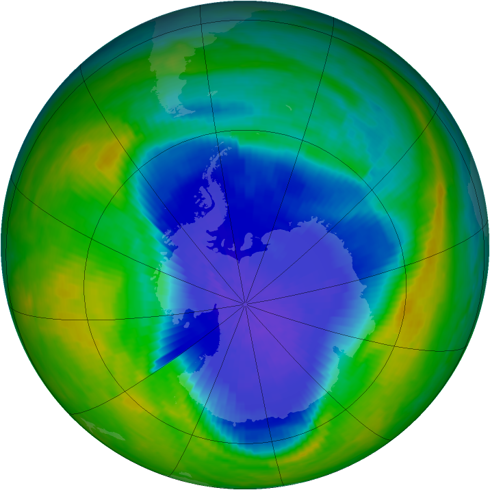 Antarctic ozone map for 02 October 1985